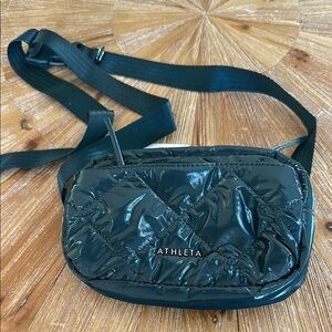 Athleta Black Quilted Crossbody Bag